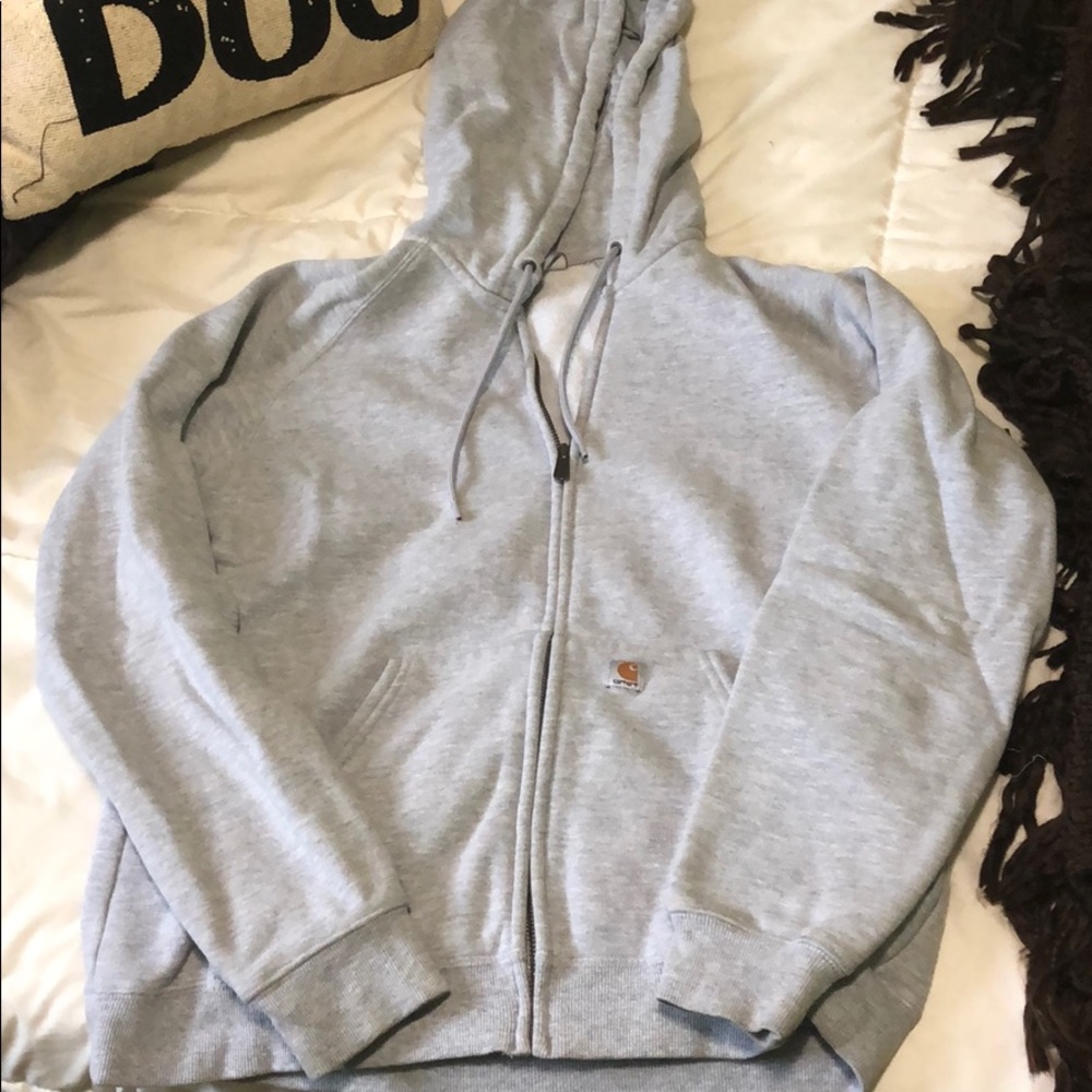 Carhartt gray zip up hoodie